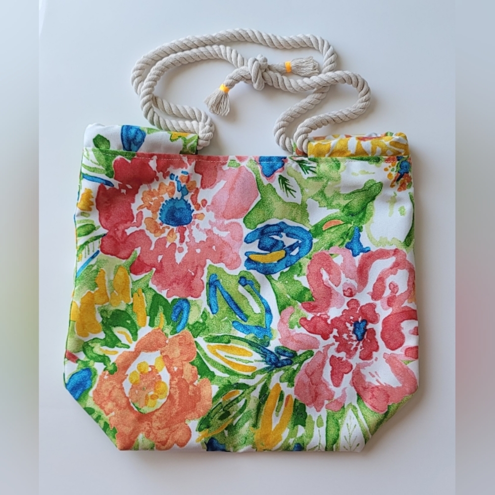 ❌️SOLD❌️ Womens Bright Colorful Floral Tote Bag